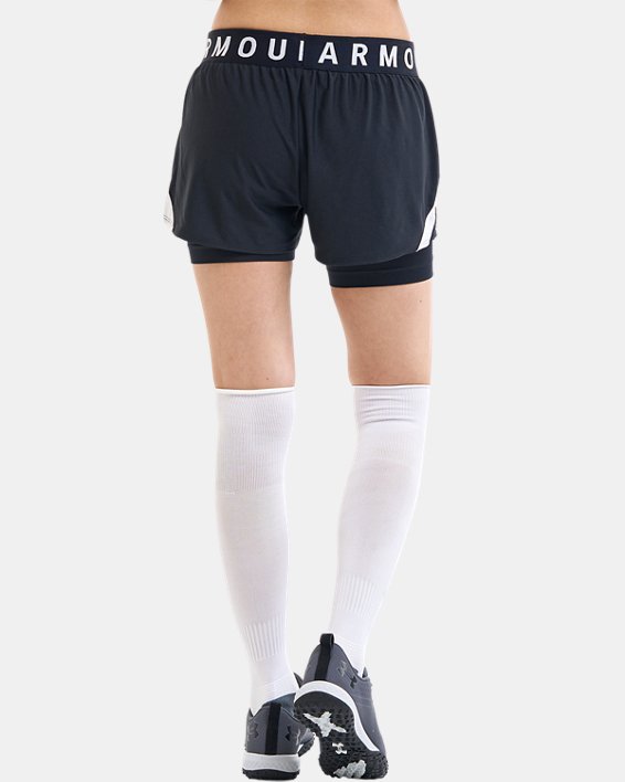 Women's UA Play Up 2-in-1 Shorts in Black image number 1